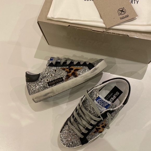 Golden Goose Superstar Silver Glitter/Leopard NIB - Picture 11 of 11